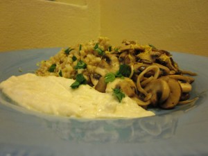 pearl barley and mushrooms